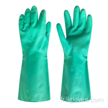 gants industriels en caoutchouc nitrile d&#39;acide résistant à l&#39;huile